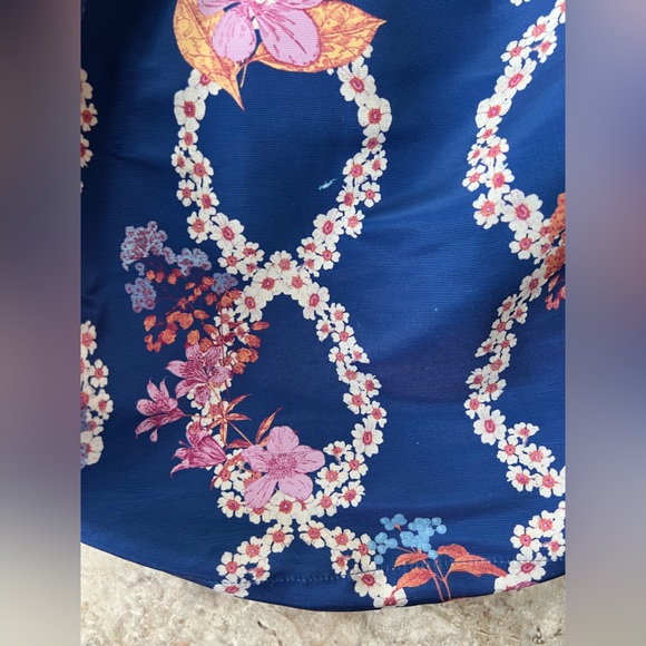 Modcloth "Beautiful You" Floral Helix Fit & Flare Dress in Blue/Pink, size S - Picture 12 of 13